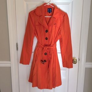 Orange Light weight trench coat